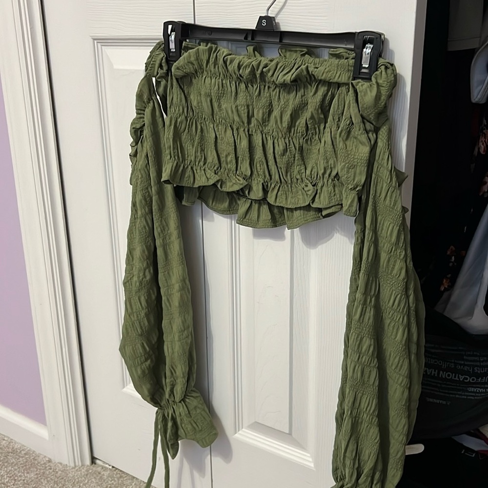 Green bubble tube top